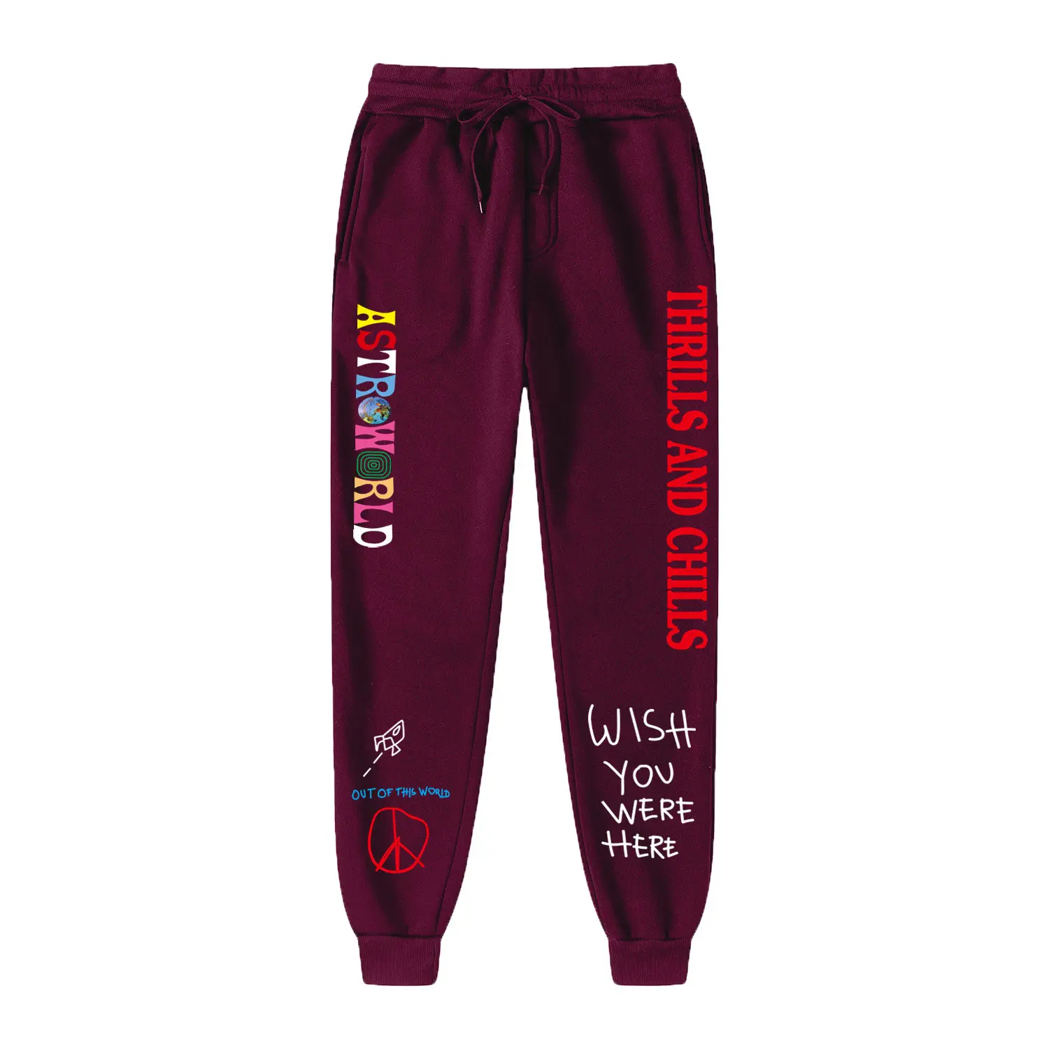 New Hot-selling Fleece Trousers  ASTROWORLD Letter Printing Men Ladies Men's Jogging Pants Hip-hop Street Pants