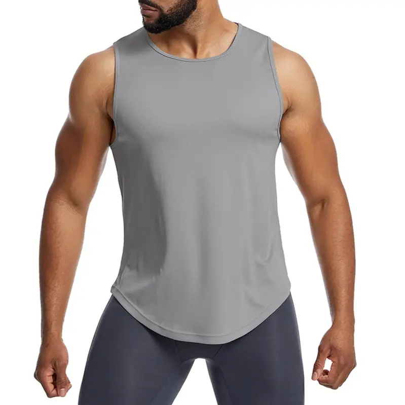 2025 Men's Fitness Tank Top Mesh Breathable Sports Tank Top Men's Sleeveless Running Sports Leisure Quick Drying T-shirt Men