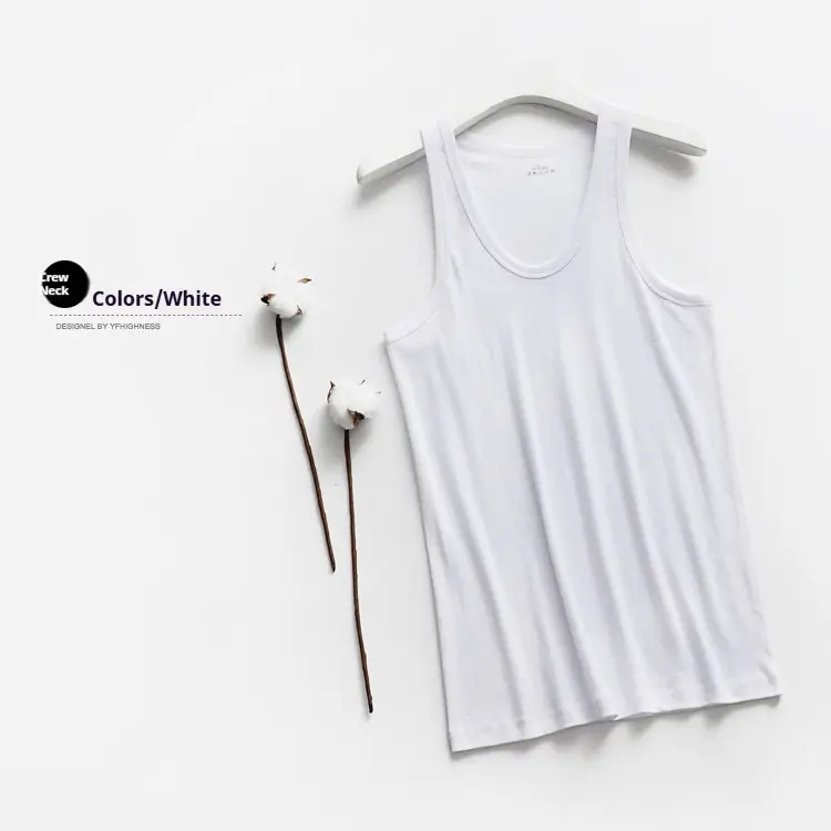 Mens Thin 100% Cotton Vest Elastic Slim Fit Summer Breathable Gym Running Workout Top Reinforced Stitching Sports Fitness