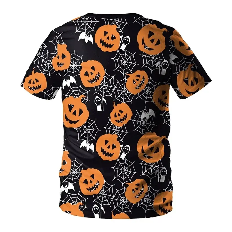 Halloween Men's T Shirt Dripping Blood Skull 3D Print Tops Fashion Short Sleeve T Shirt Horror Pattern Men's polyester Tops Tees