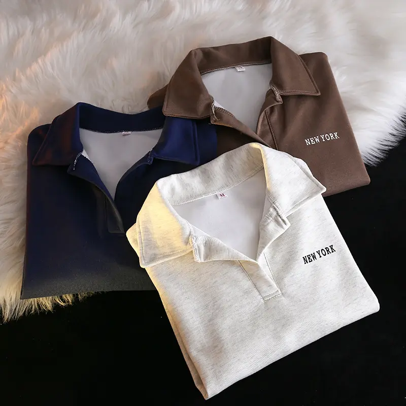 Women Men Unisex Korean Street Fashion Sweatshirt Y2K Loose Thin Lightweight Spring Autumn Long Sleeve Pullover Collar Casual