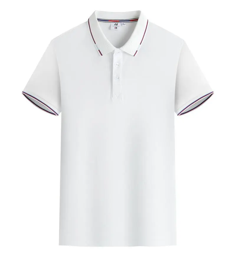 2025 Summer Men's Business Casual Polo Shirt Solid Color Short Sleeve T-Shirt Breathable Comfortable Fabric Daily Wear