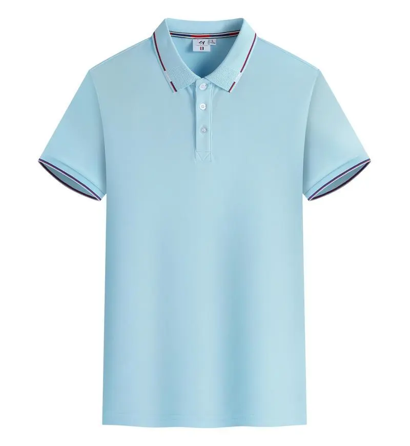 2025 Summer Men's Business Casual Polo Shirt Solid Color Short Sleeve T-Shirt Breathable Comfortable Fabric Daily Wear
