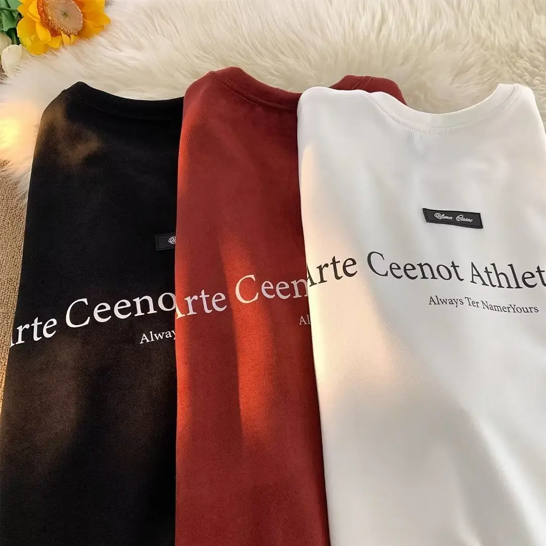 2025 Pure Cotton Versatile Casual Comfortable Short Sleeved T-shirt for Men's Summer High Street Fashion Loose T-shirt