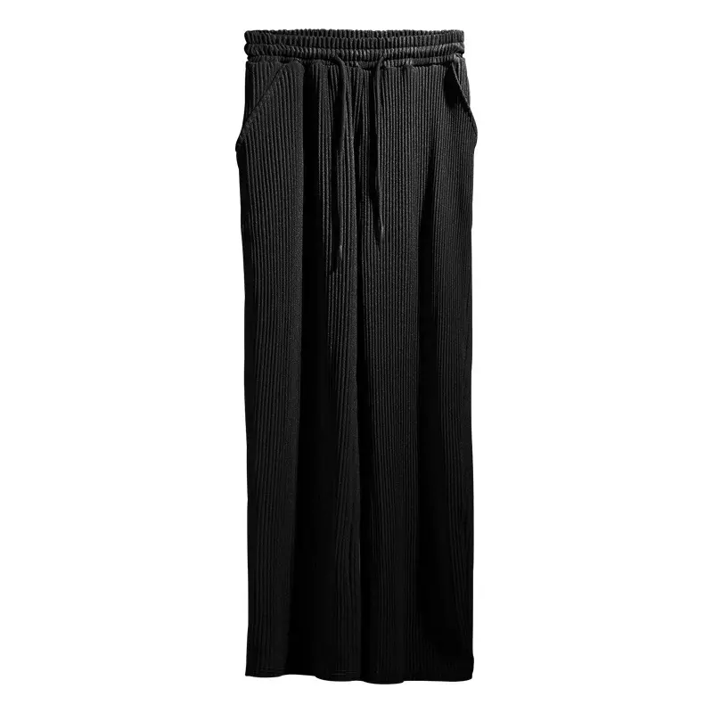 2025 Spring and Autumn Hot Selling New Striped Wide Leg Men's Pants Casual Loose Comfortable Drawstring Straight Leg Men's Pants