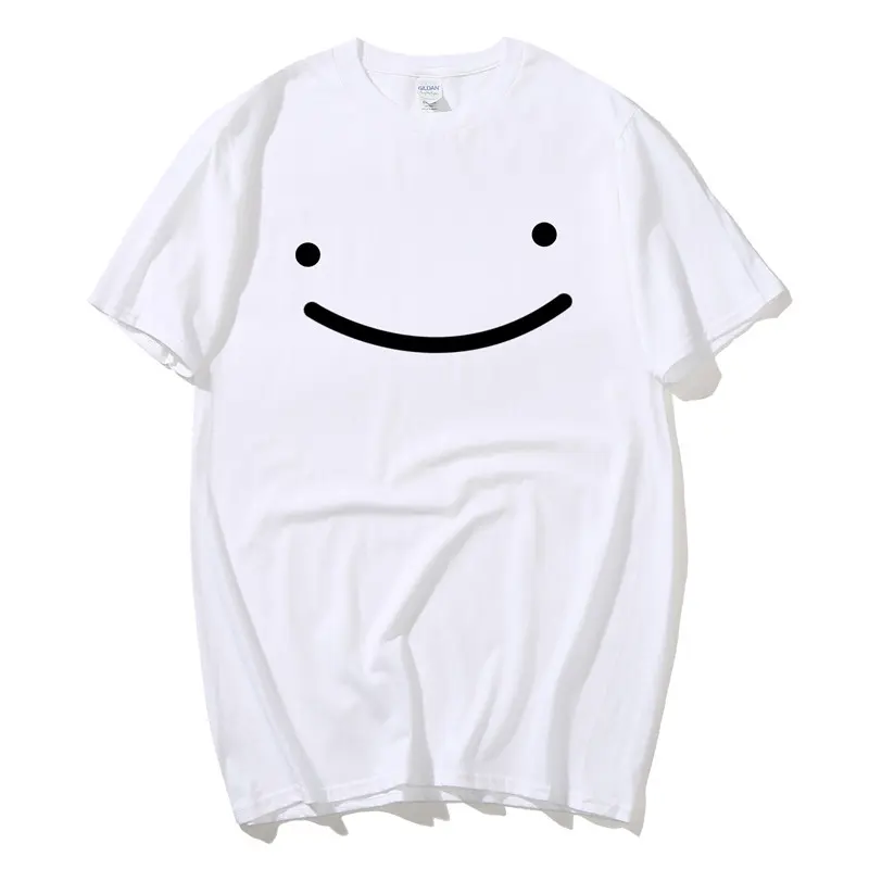 Dream Smp Smile T-Shirt Summer Men Shirts Harajuku Tee Shirt Hip Hop Unisex Streetwear Tshirts Kawaii Clothing Anime Shirt