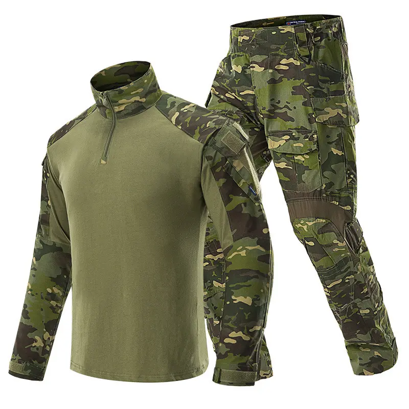 G3 Outdoor Camouflage Training Set Mens Multiple Pockets Tactical Hiking Hunting Suits Wear-resistant Breathable Frog Clothing