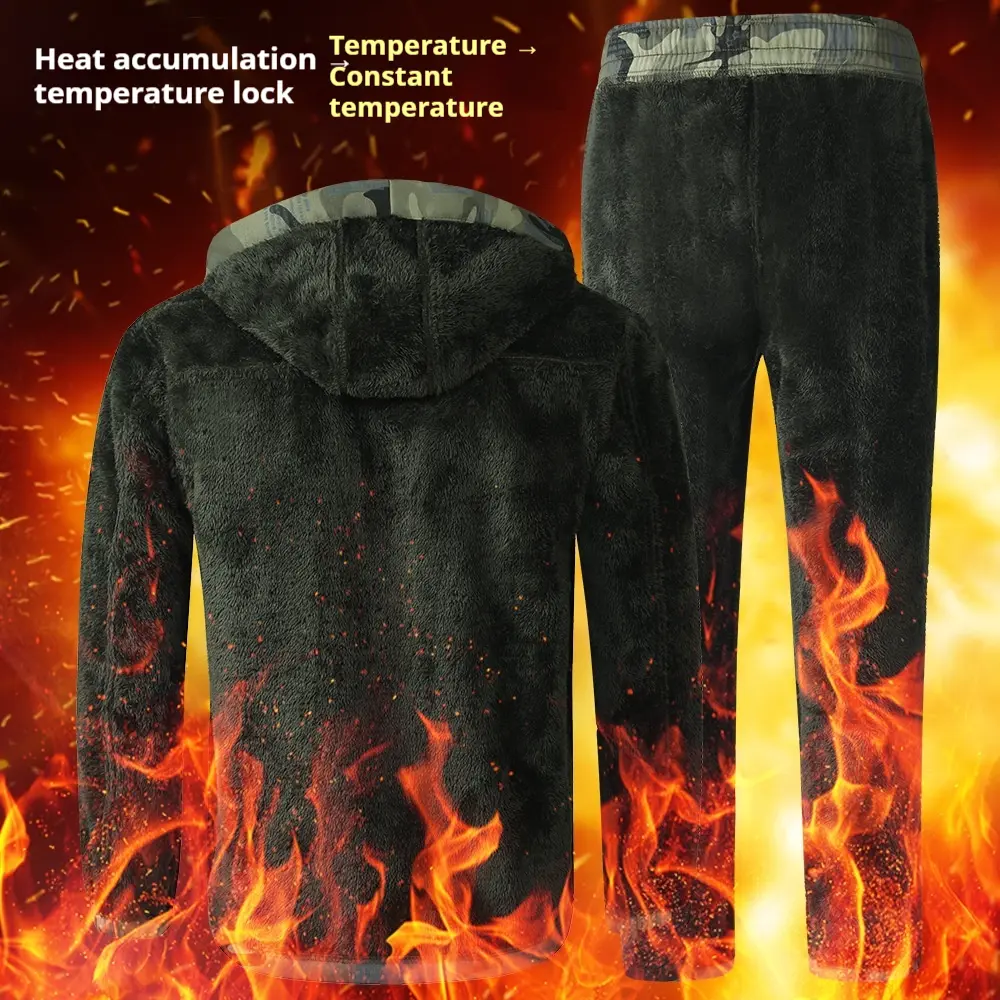 Thickened Fleece-lined Camouflage Work Suit For Men Fashionable Warm Wear-resistant Labor Protection Uniform