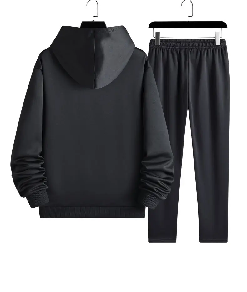 2024 Spring and Autumn New Men's Hoodie Two Piece Set Fashionable Fleece Warm Casual Hoodie Sweatshirt Sport Set