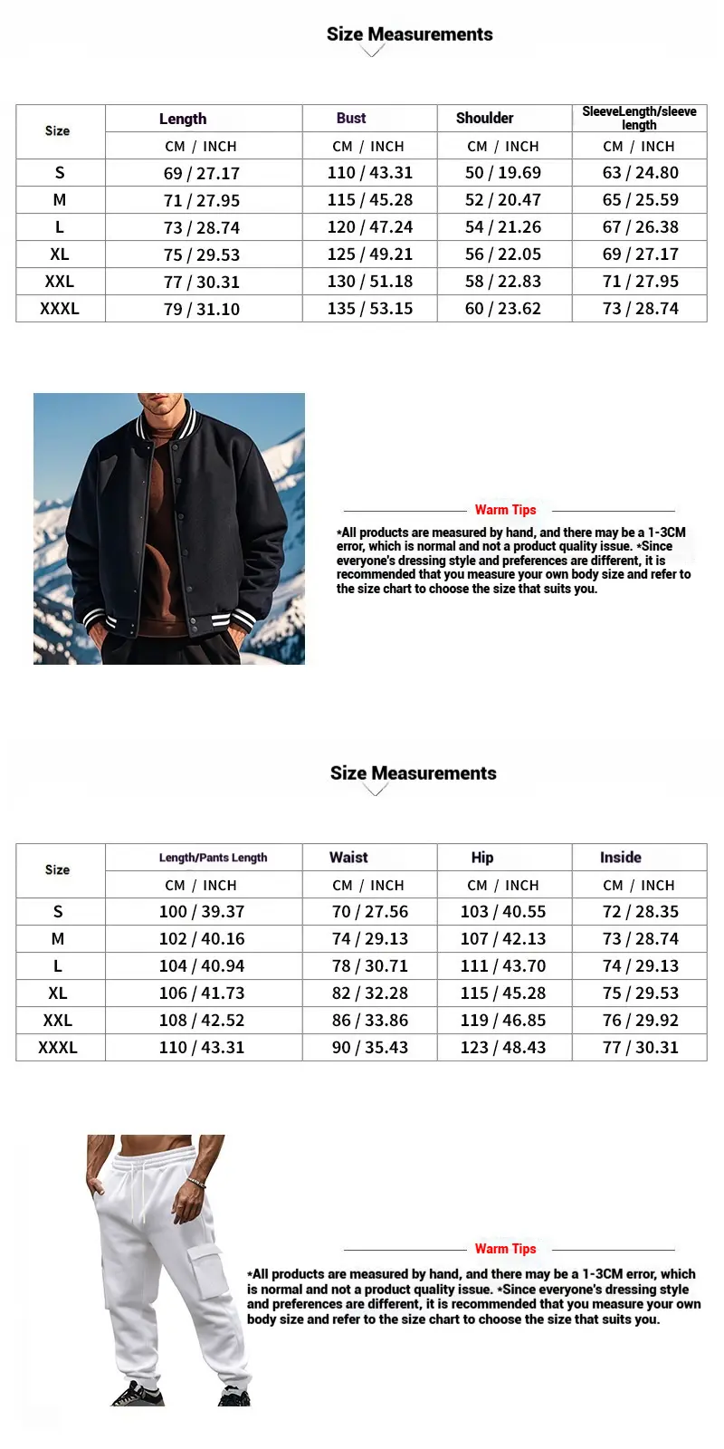 Men's Fall Winter Stand Collar Baseball Jersey Thickened Pants Loose Sports Suit Casual Jacket American Style Outdoor Clothing