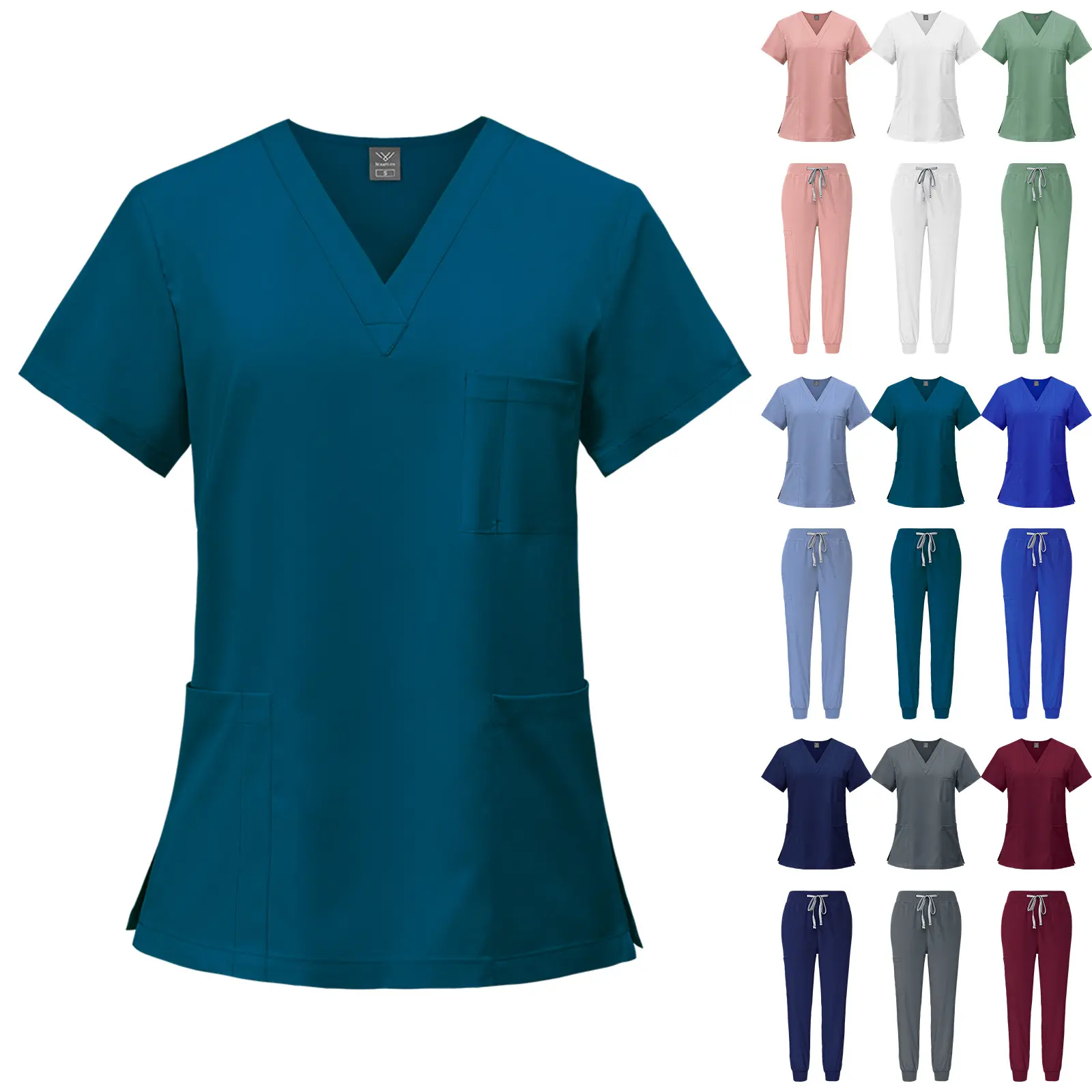 Wholesale Quick Dry Short Sleeve Workwear Uniforms for Women Men Nursing Pet Care Salon Staff Lightweight Breathable Scrubs Top