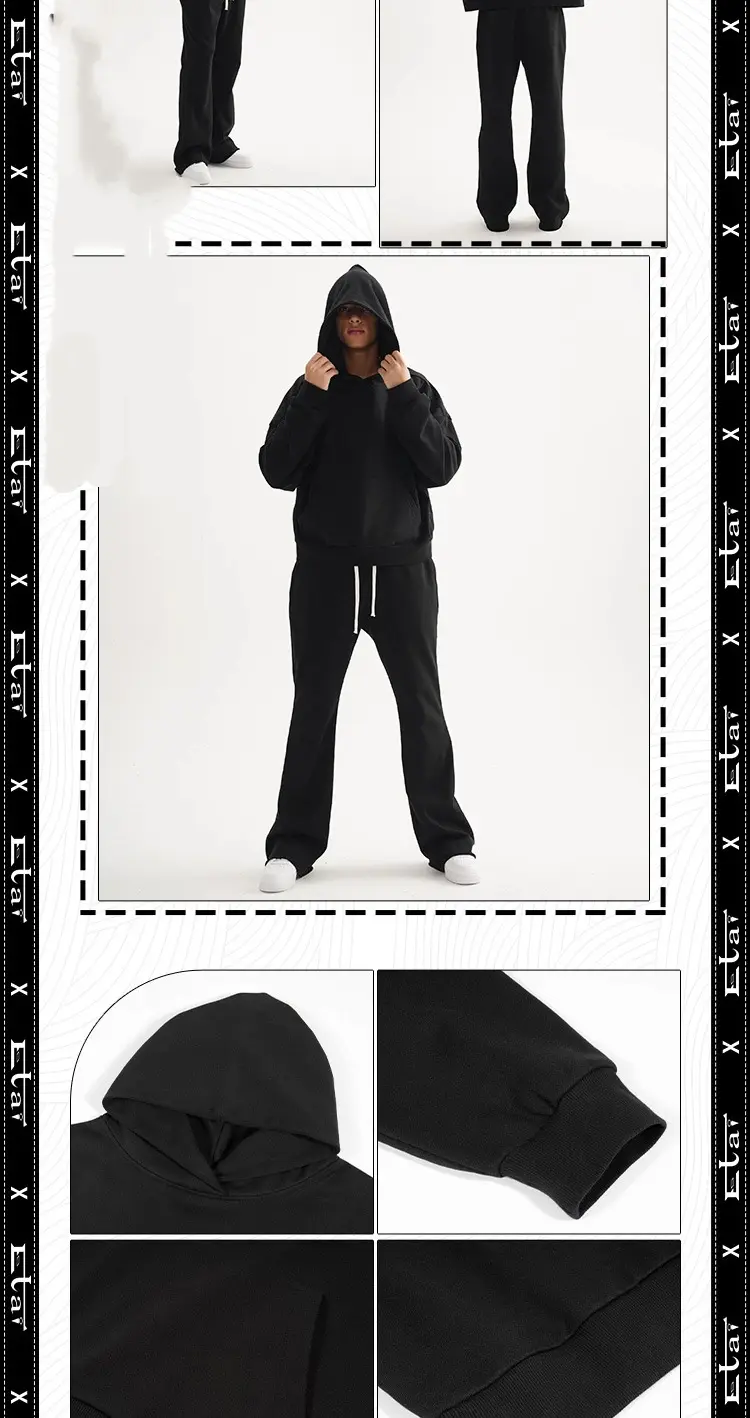Heavy Cotton Hooded Sweatshirt Trendy Loose-Fit Versatile Solid Color Autumn/Winter For Men And Women Casual Scenario