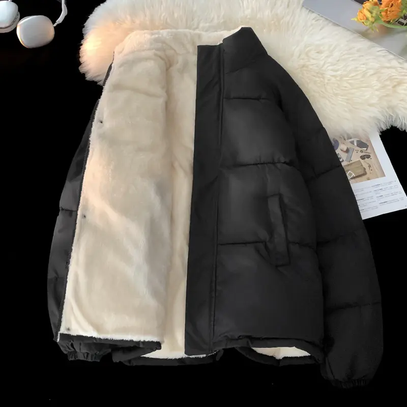 New Men's Winter Jacket with Thick Fleece and Windproof Insulation, Fashionable Cotton Jacket, Fashionable Casual Cotton Jacket