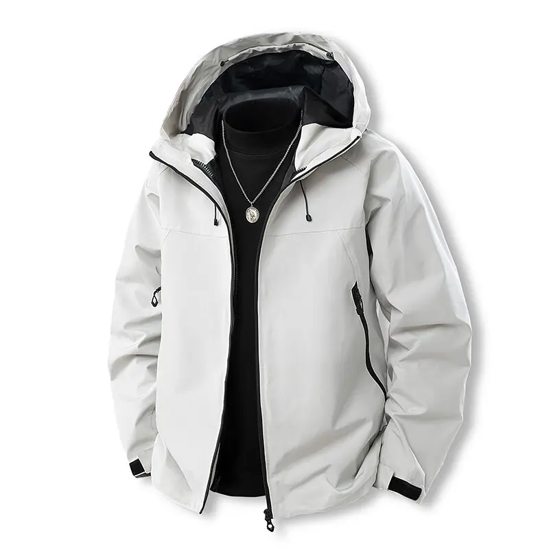 2025 Spring Youth Casual Jacket Men's Waterproof Hooded Jacket Outdoor Windbreaker Sports Coat Men Outwear Outdoor Hiking Suit