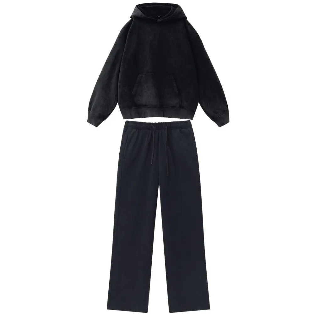 Classic Mens Solid Color Tracksuit Hooded Sweatshirts Jogger Pants High Quality Women Cotton Casual Sports Hoodie Jogging Suit