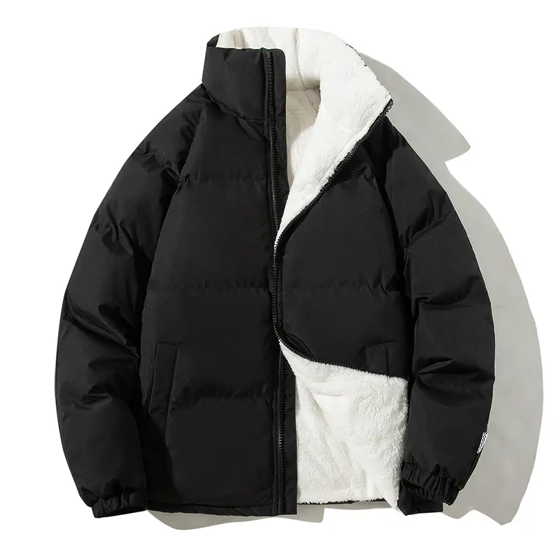 Winter New Trendy and Fashionable Men's Youth Fleece Warm and Thick Cotton Clothes, Daily Casual Cardigans, Loose Zipper Cotton