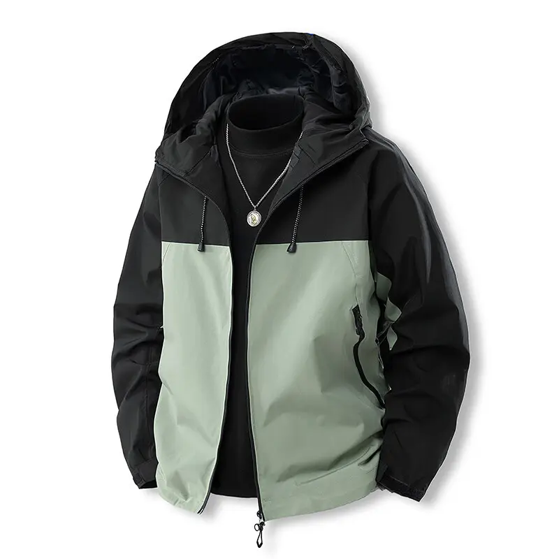 2025 Spring Youth Casual Jacket Men's Waterproof Hooded Jacket Outdoor Windbreaker Sports Coat Men Outwear Outdoor Hiking Suit