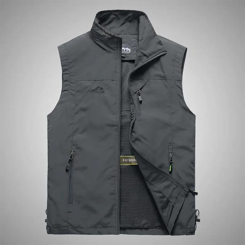 New Mens Vest Spring Autumn Outdoor Leisure Photography Fishing Shoulder Vest Sports Jacket Young Middle Aged Horse Clip Casual