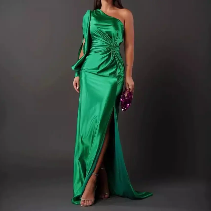 2025 Spring New Evening Dress Fashion Socialite Temperament Waist Cinching Slim Fit Long Dress Elegant Temperament Dress