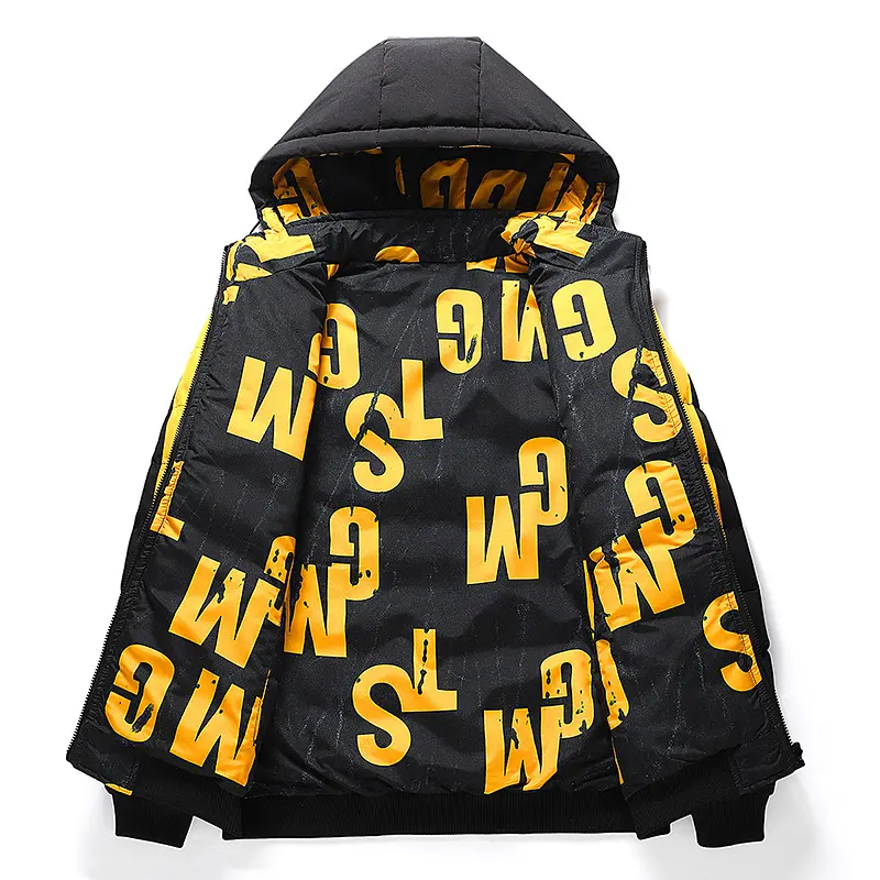 Winter New Men's Thick and Warm Cotton Jacket, Fashionable Trend, Double-sided Hooded Solid Color Cotton Jacket, Men's Jacket