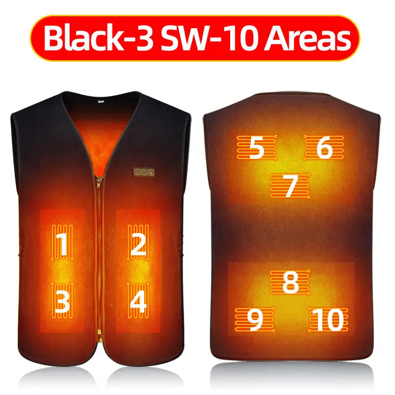 Mens USB Electric Heating Vest Intelligent Dual Control Self Heating V Neck Clip Jacket Winter Warm Charging Clothes