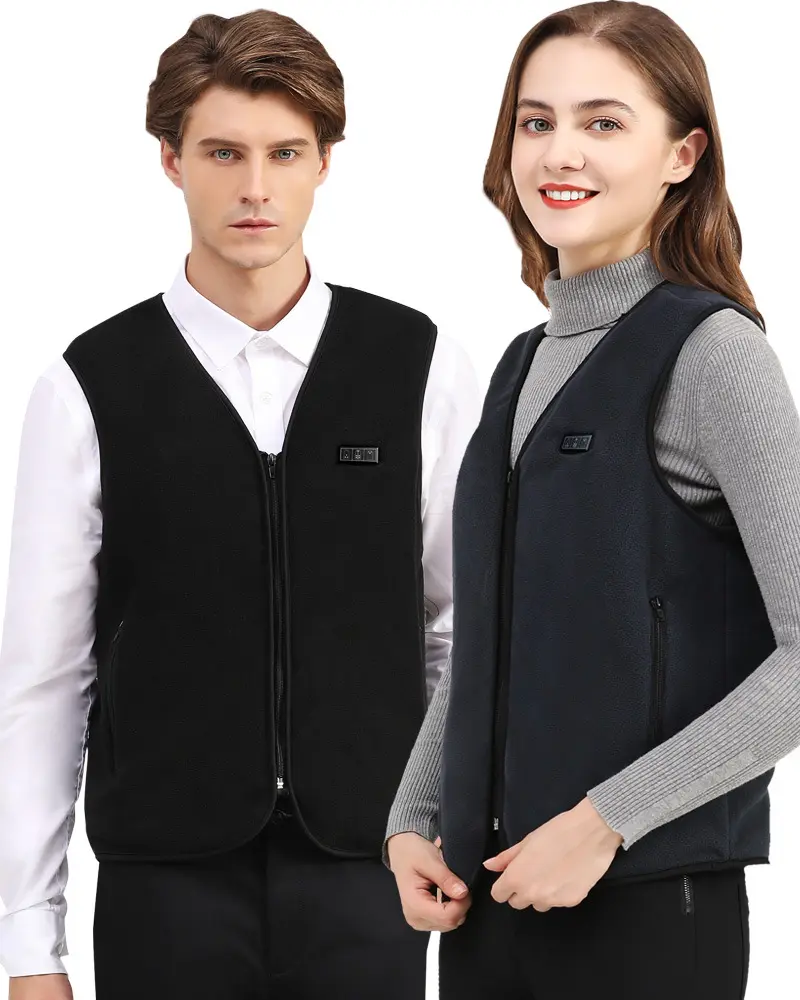 Mens USB Electric Heating Vest Intelligent Dual Control Self Heating V Neck Clip Jacket Winter Warm Charging Clothes