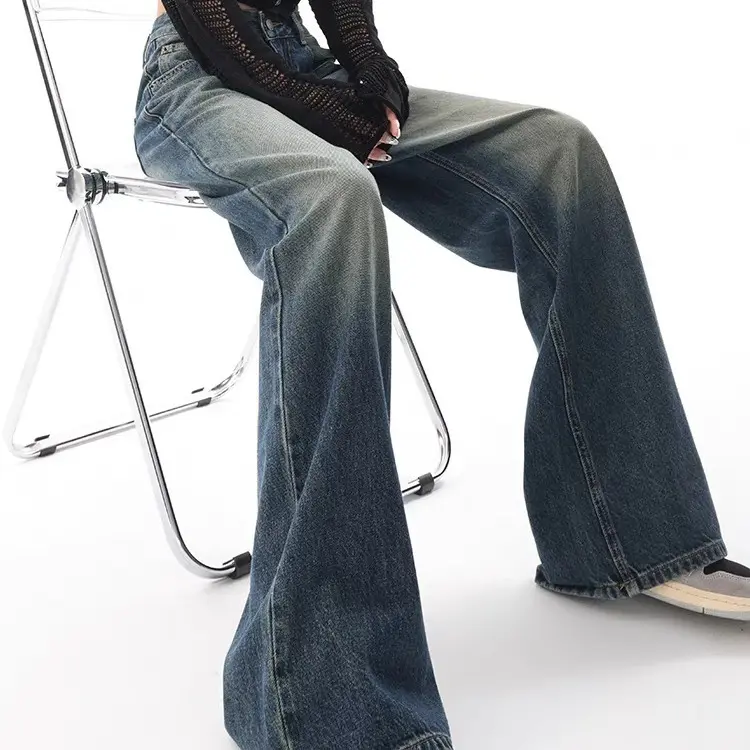 Floor Length Jeans Denim Pants Women Wide Leg Pants Straight Trousers Y2k High Waist Streetwear Mom Jeans Casual Loose 2025