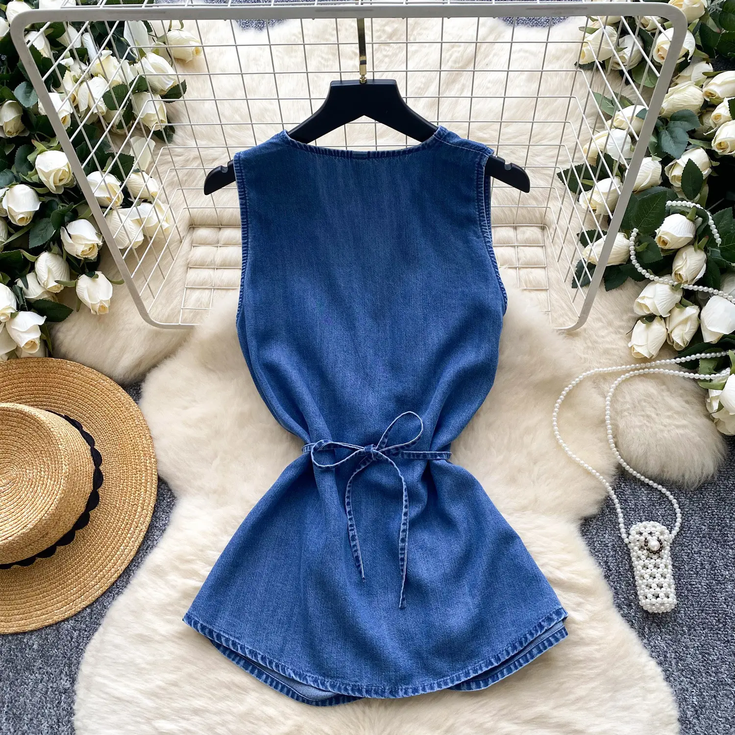 Camis Women Tops Vests Denim Vest Top Tanks V Neck Sleeveless Y2k Streetwear Elegant Punk Work High Waist Work Summer 2025