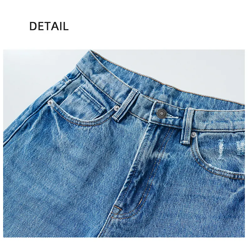 Denim Wide Leg Pants Women Jeans Floor Length High Waist Mom Jenas Washed Pockets Vintage Straight Trousers 2025 Streetwear