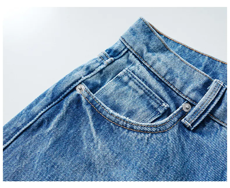 Denim Wide Leg Pants Women Jeans Floor Length High Waist Mom Jenas Washed Pockets Vintage Straight Trousers 2025 Streetwear
