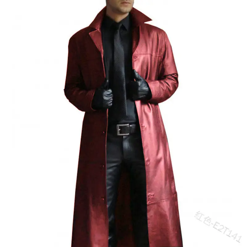 PU Leather Coat Men Jacket Spring Fall Winter Top Slim Korean Streetwear Gothic Moto Biker Punk Outwear Abrigos Mujer Invierno