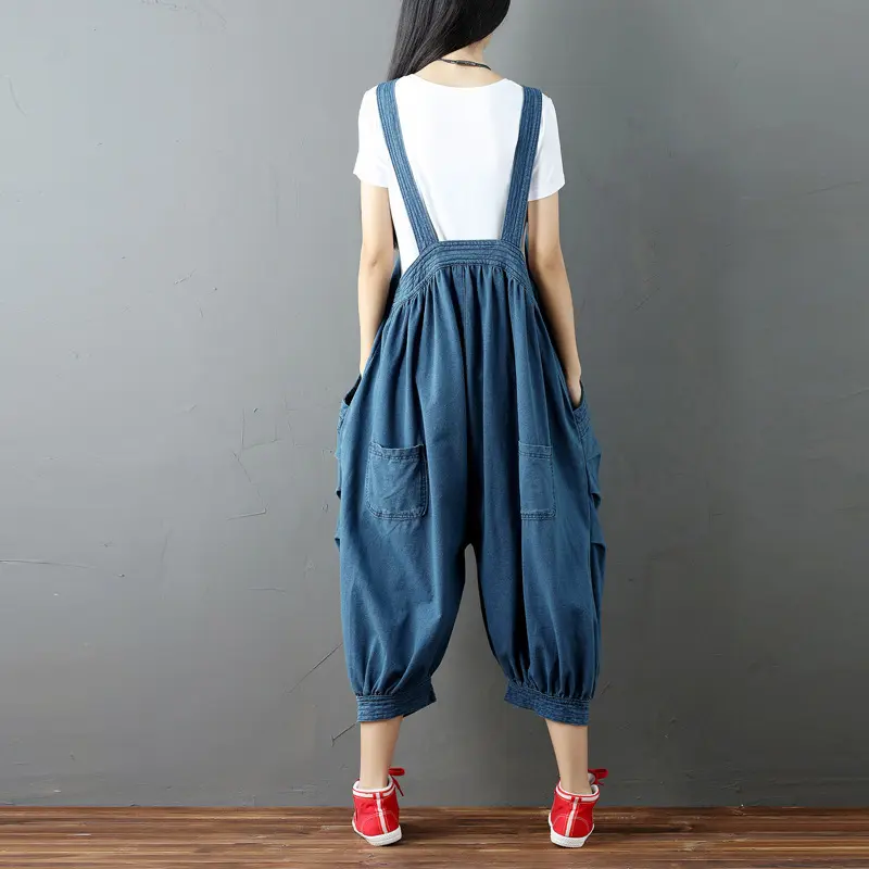 Jumpsuits Women Denim One Piece Mom Jeans Overalls Wide Leg Long Pants High Waist Rompers Y2k Streetwear Work Casual 2025