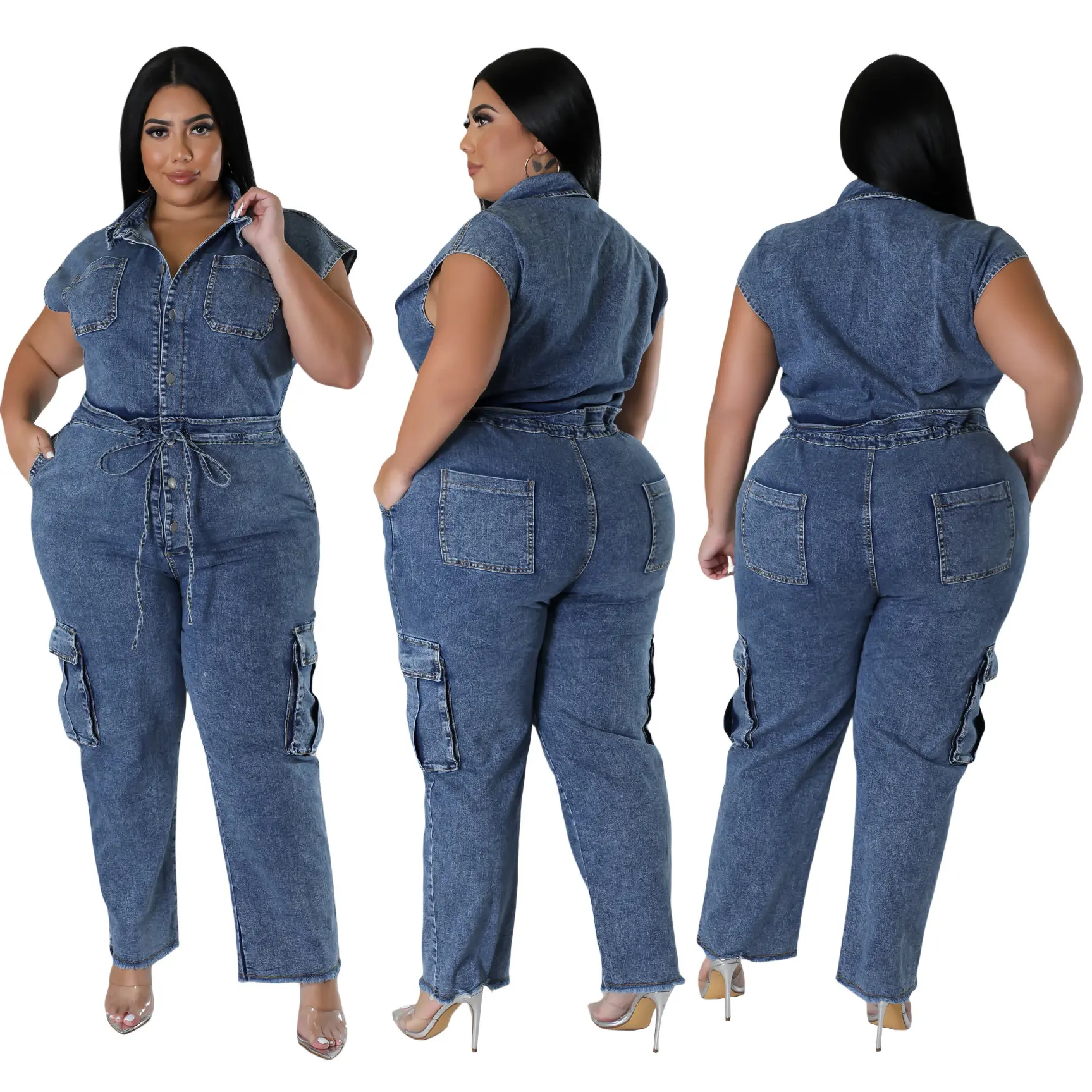 Demin Overalls Women Slim Fit Jumpsuits Sleeveless One Piece Long Pants Mom Jeans High Waist Y2k Club Party Casual Rompers