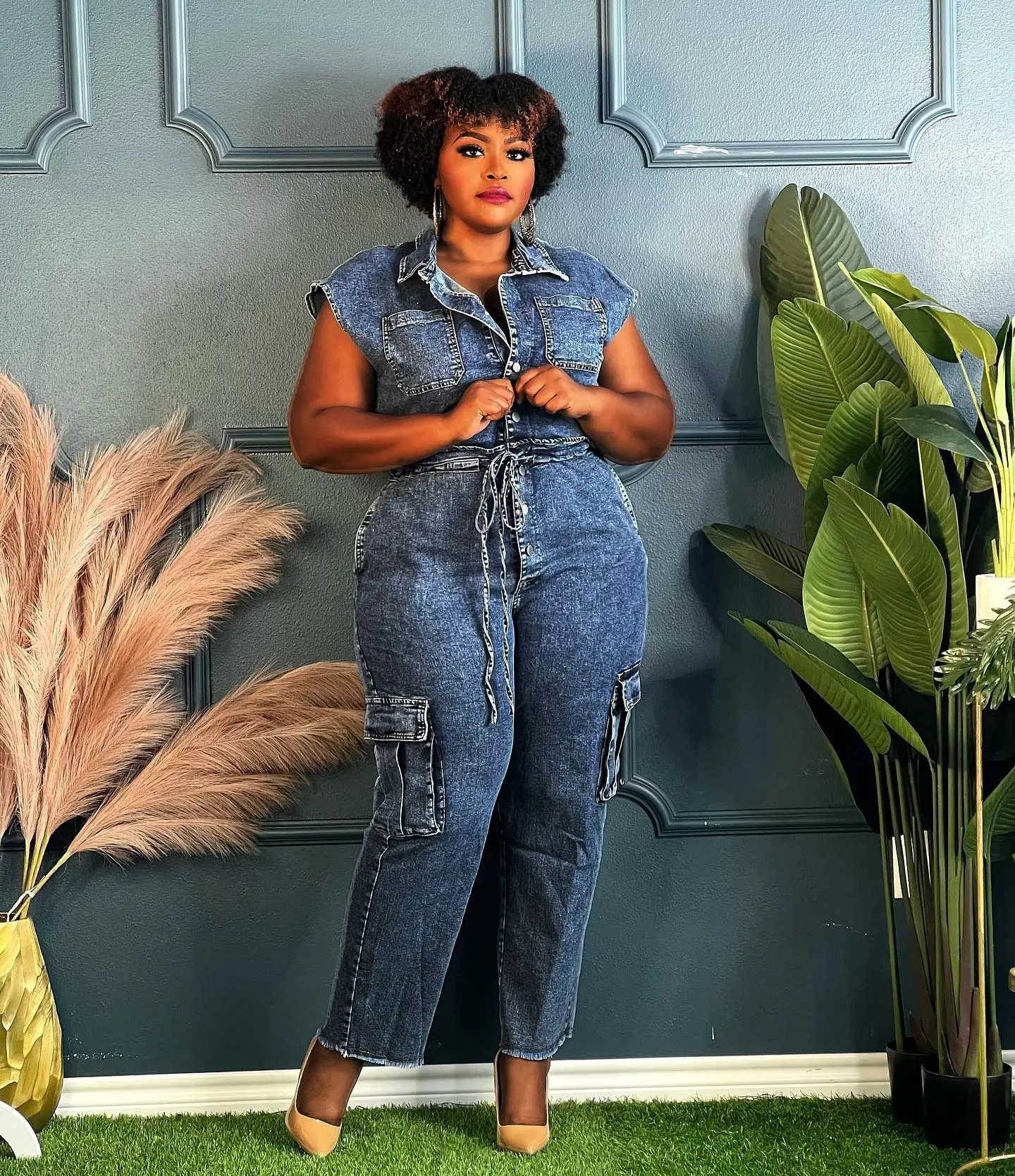 Demin Overalls Women Slim Fit Jumpsuits Sleeveless One Piece Long Pants Mom Jeans High Waist Y2k Club Party Casual Rompers