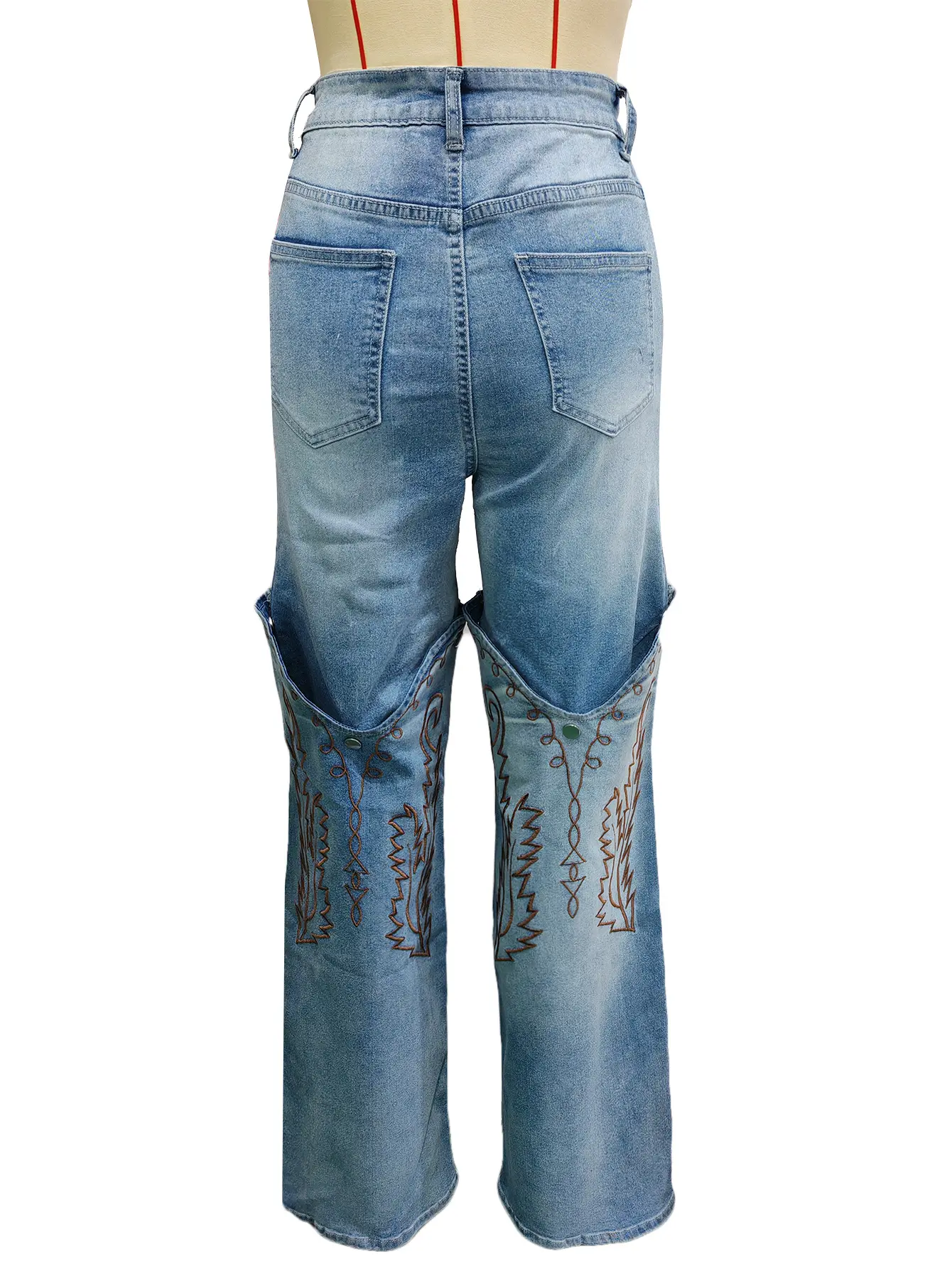 Denim Pant Women Jeans Wide Leg Long Pants High Waist Straight Trousers Y2k Streetwear Embroidery Splice Mom Jeans Party Club