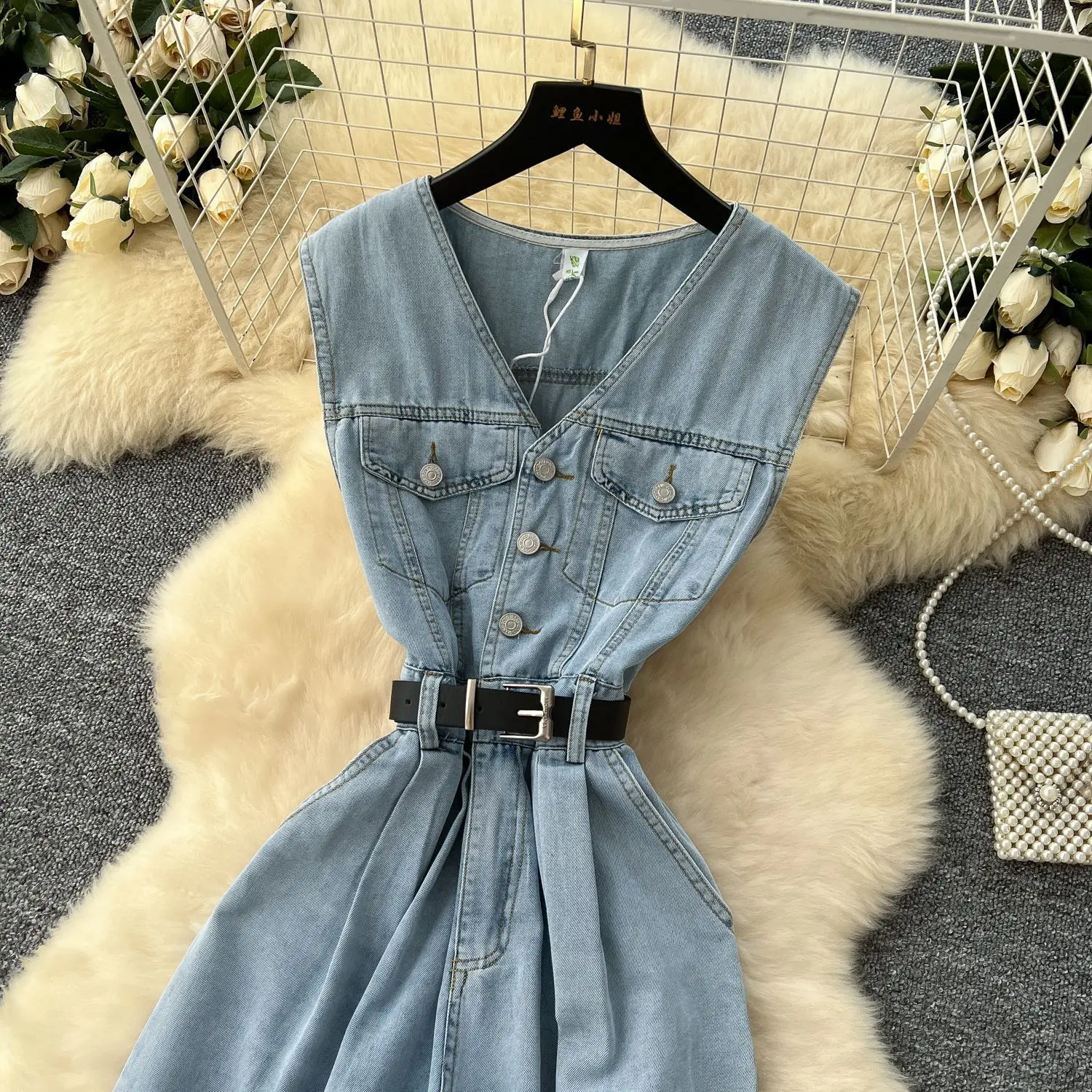 Denim Jumpsuits Women One Piece Wide Leg Pants Washed Distressed Sleeveless Pockets 2025 Streetwear High Waist Jeans Trousers