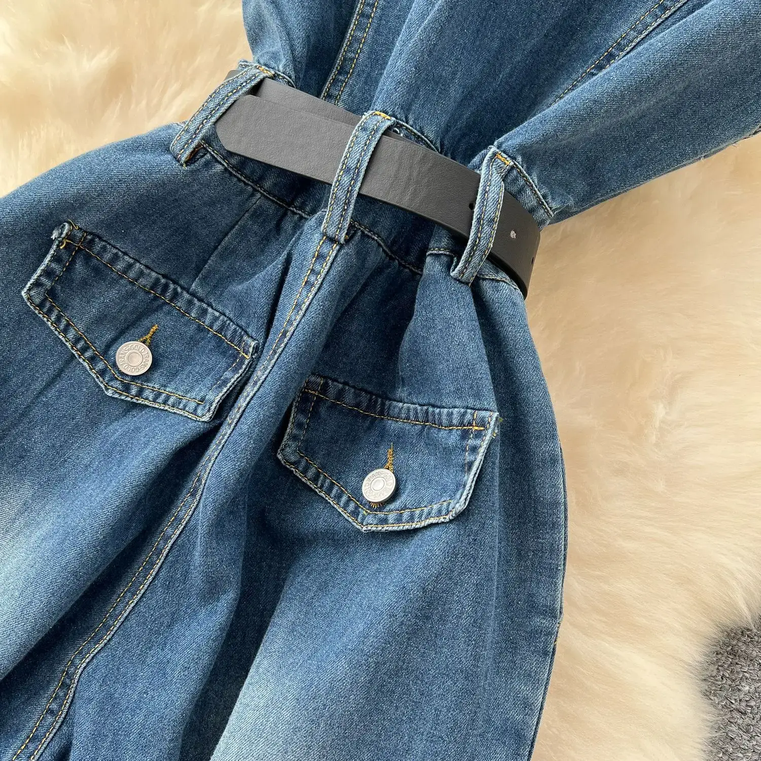 Denim Jumpsuits Women One Piece Wide Leg Pants Washed Distressed Sleeveless Pockets 2025 Streetwear High Waist Jeans Trousers