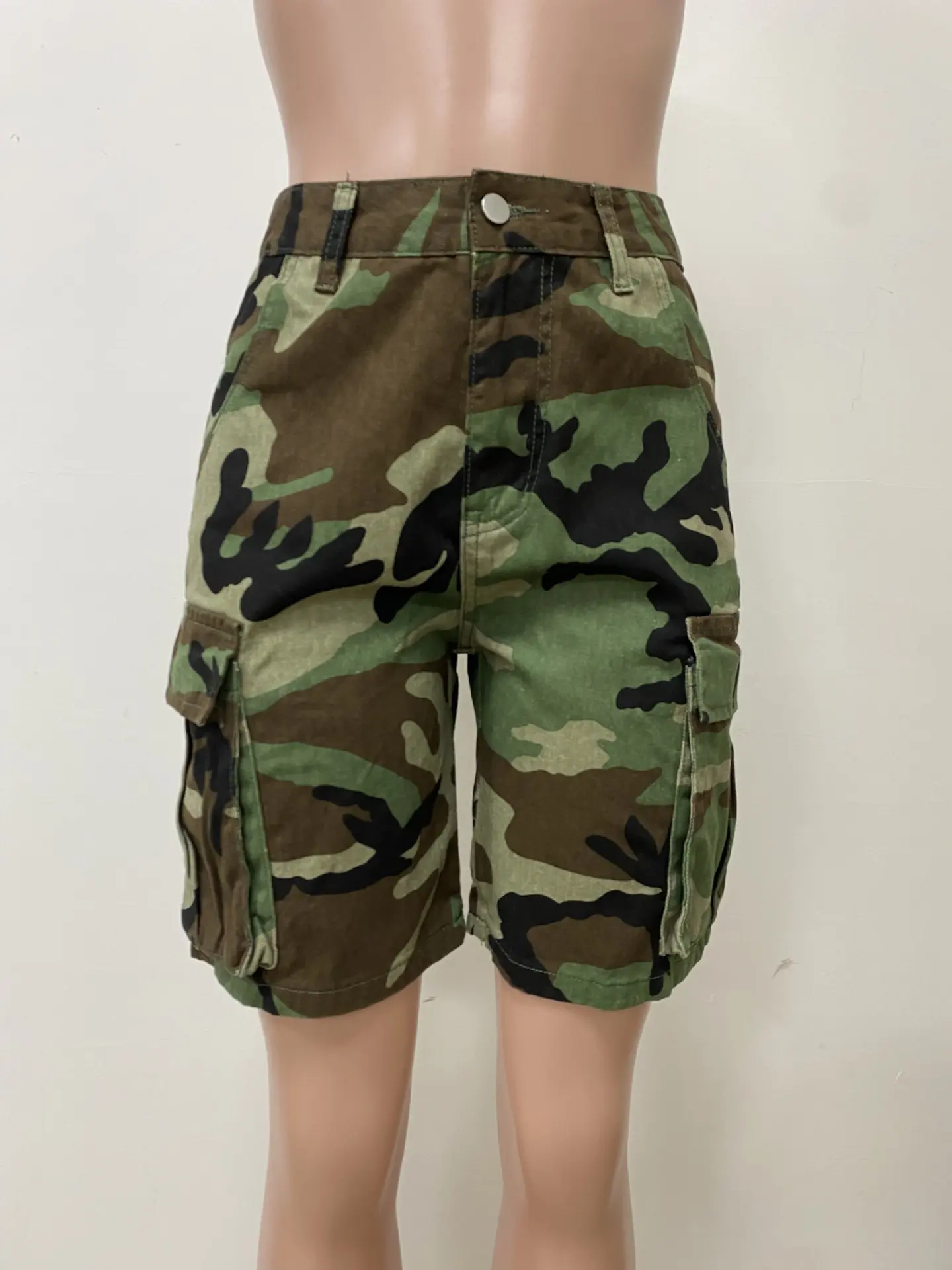 Long Pant Women Camouflage Knee Length Pants High Waist Straight Trousers Y2k Streetwear Casual Loose Club Splice Summer 2025