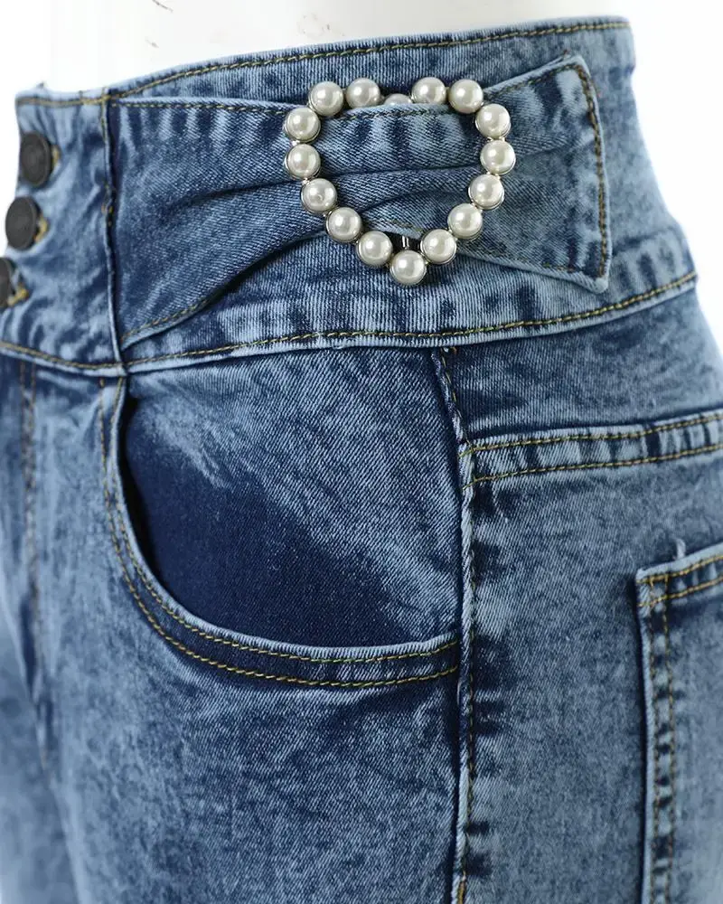 New Women Jeans Elastic Pencil Trousers High Waist Ladies Tight Clothing Slim Fit Casual Skinny Denim Office Lady Pants Elegant