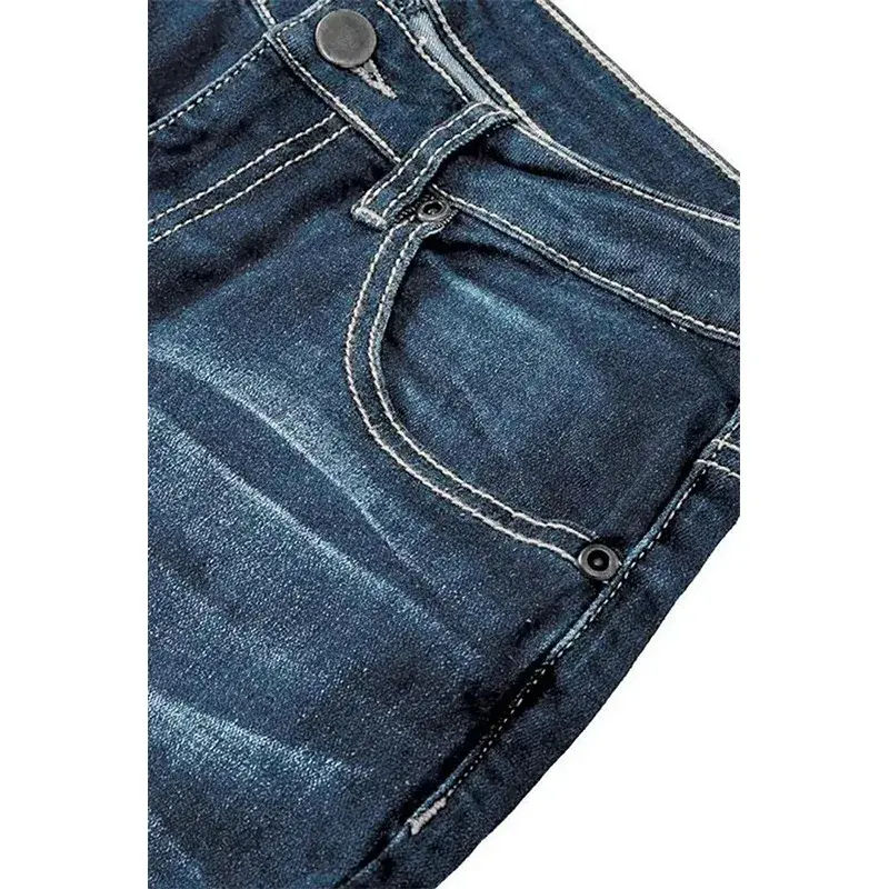 Mid Waist Flared Jeans Women Button Casual Straight Leg Pants New 2023 Summer Pocket Hole Female Loose Office Lady Slim Pants