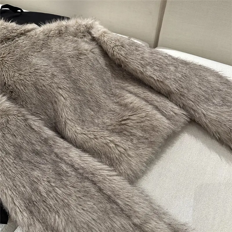 Faux Fur Women Coats Turn Down Collar Short Coat Y2k Streetwear Elegant Jackets Open Stitch Thick Warm Outerwear Autumn Winter