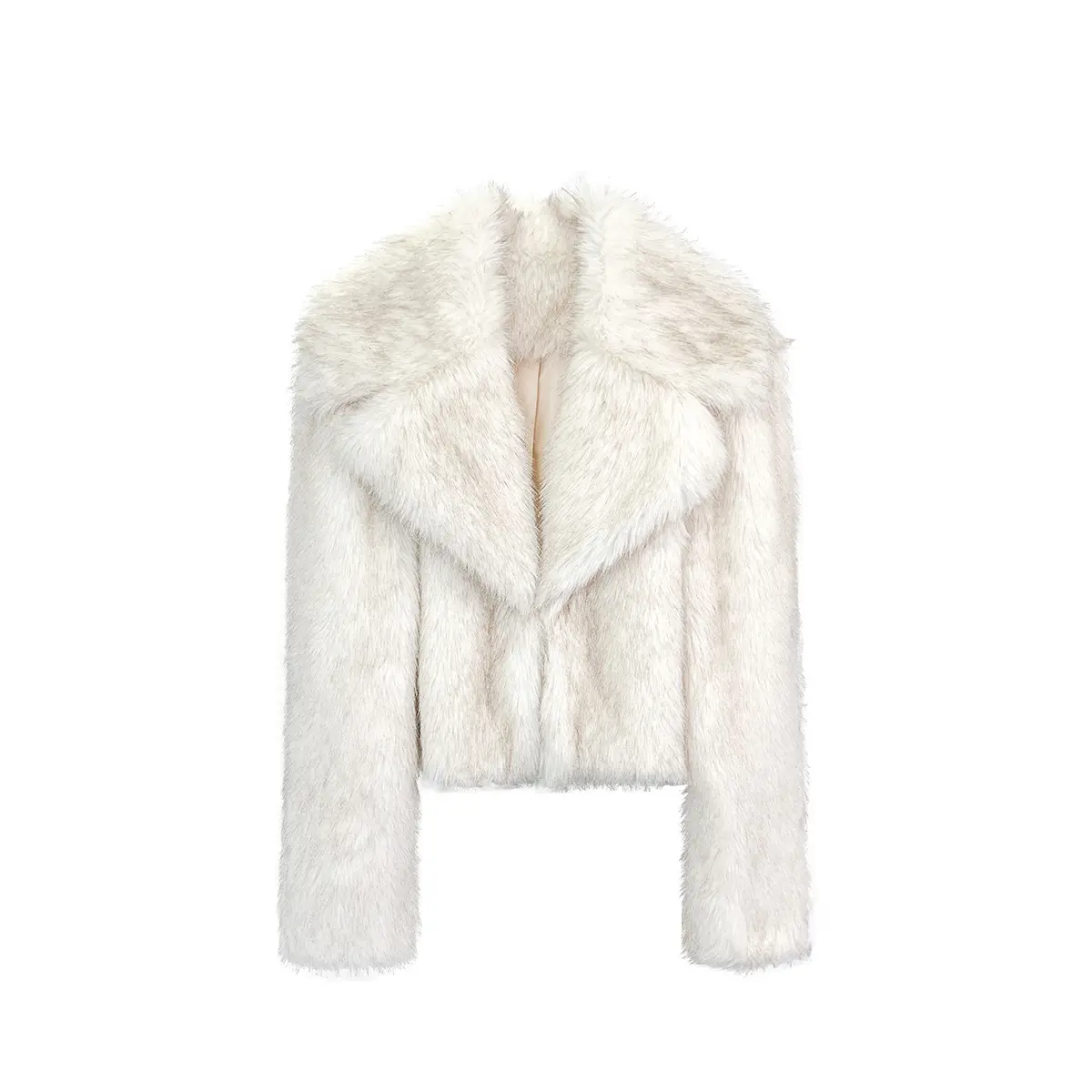 Faux Fur Women Coats Turn Down Collar Short Coat Y2k Streetwear Elegant Jackets Open Stitch Thick Warm Outerwear Autumn Winter