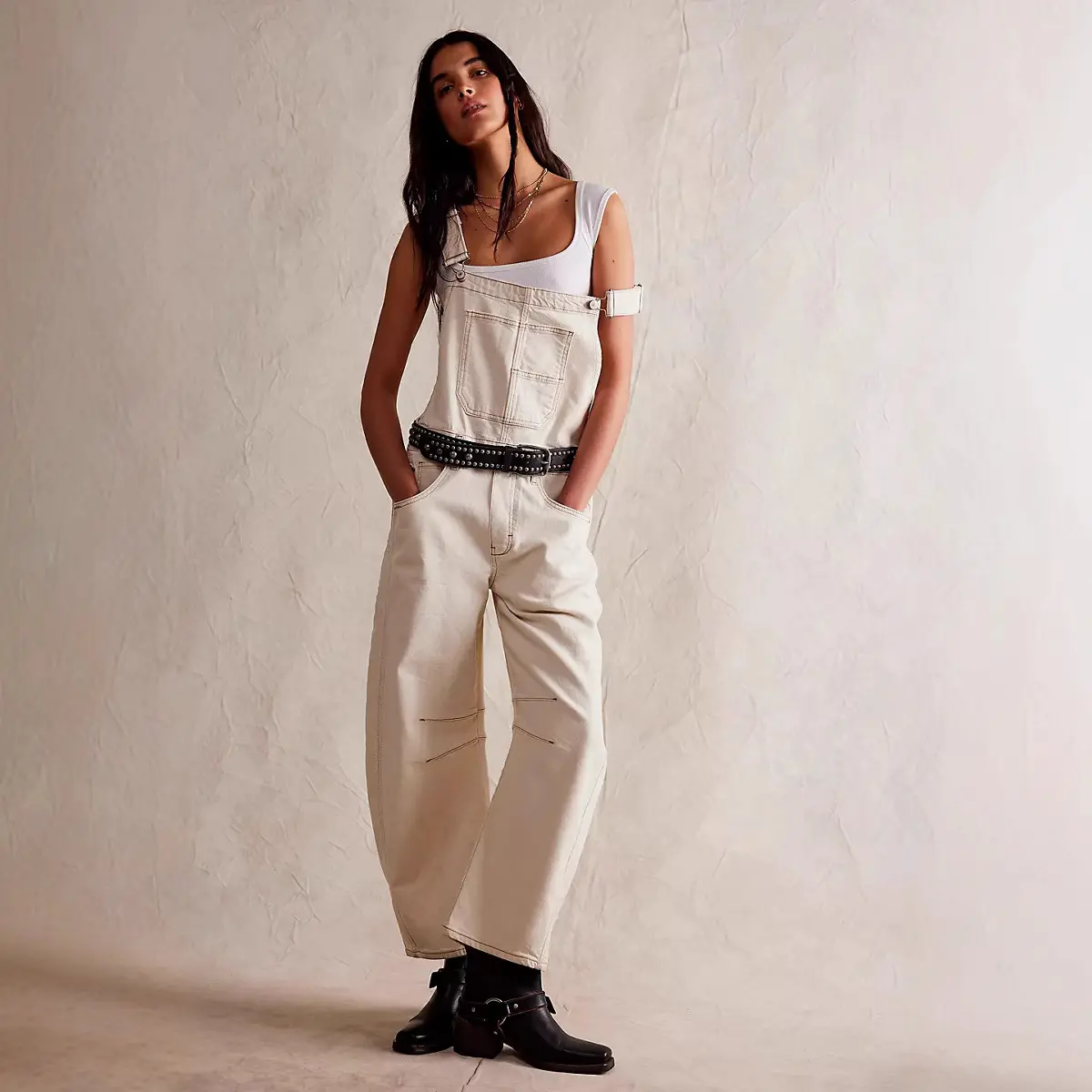 Jeans Women Denim Cargo Pants Wide Leg Long Pant Jumpsuit Y2k Streetwear Button Pocket Casual Straight Trousers Overalls