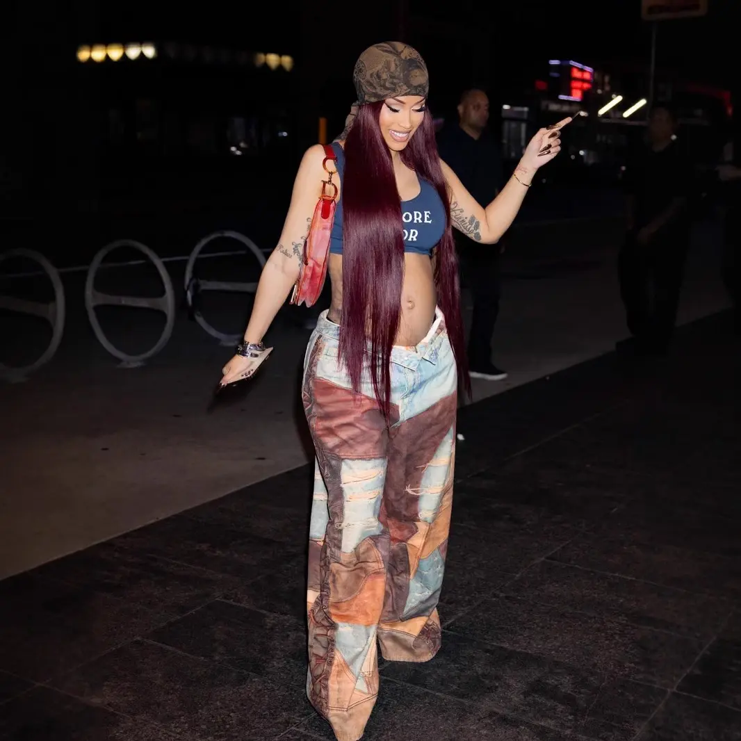Denim Pant Women Jeans Chain Print Wide Leg Long Pants High Waist Straight Trousers Y2k Streetwear Elegant Splice Casual 2025
