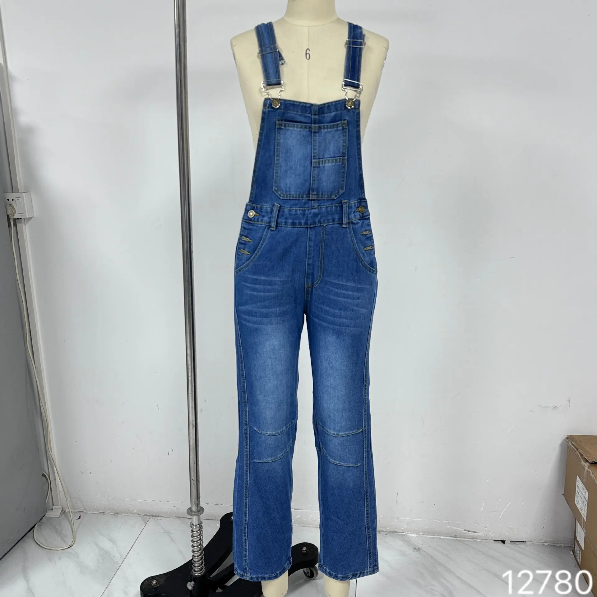 Jeans Women Denim Cargo Pants Wide Leg Long Pant Jumpsuit Y2k Streetwear Button Pocket Casual Straight Trousers Overalls