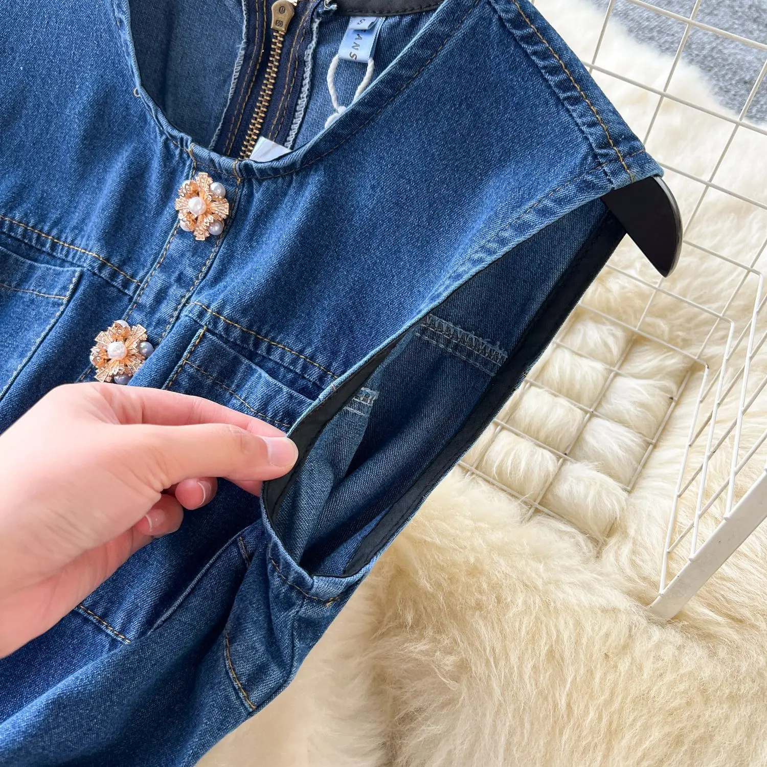 Mini Dress Women Denim Vest Dresses A Line Vestidos Mom Jeans Sleeveless Elegant Y2k High Waist Party Club Single Breasted 2025