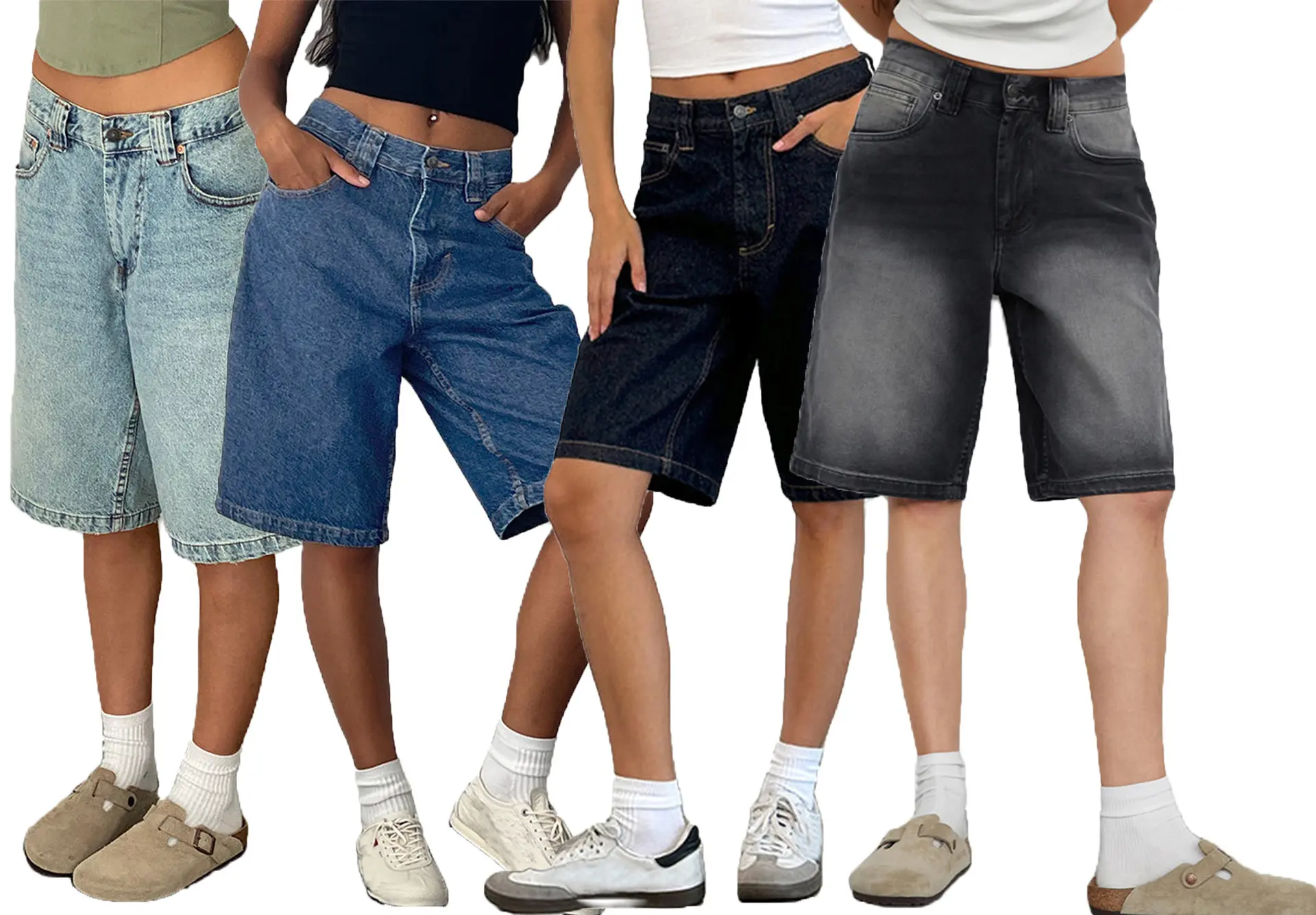 Denim Pant Women Wide Leg Jeans Calf Length Pants High Waist Straight Trousers Y2k Streetwear Mom Jeans Casual Loose Summer
