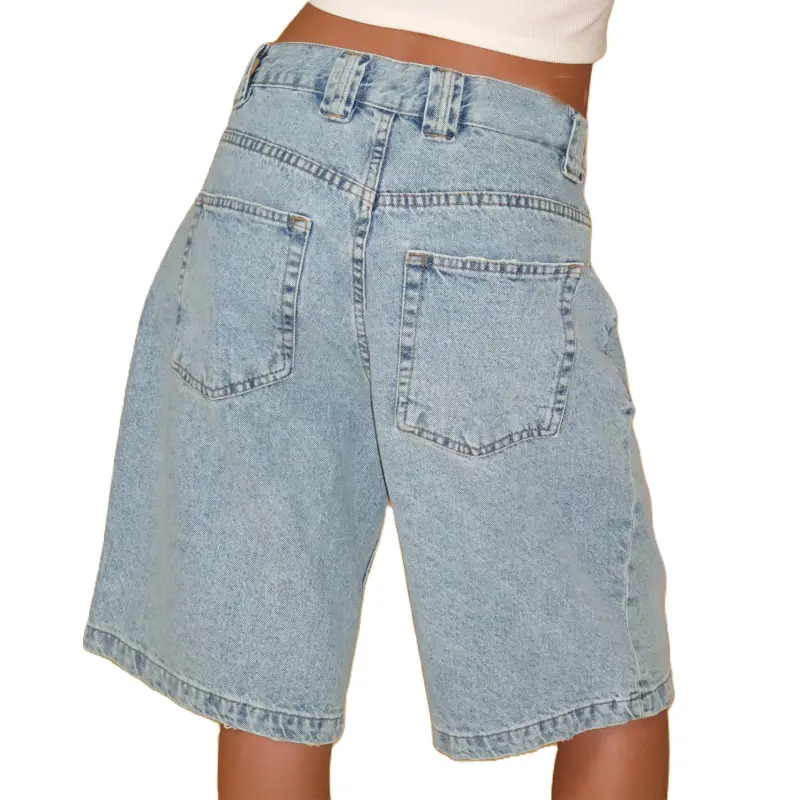 Denim Pant Women Wide Leg Jeans Calf Length Pants High Waist Straight Trousers Y2k Streetwear Mom Jeans Casual Loose Summer