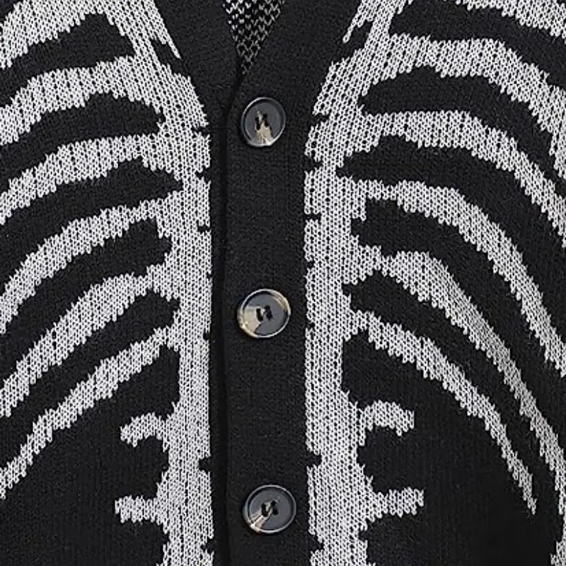 Autumn Winter Knit Sweater Coat 2023 Halloween Skull Knitted Cardigan Women Loose Female V Neck Coat Long Sleeve Tops Jacket