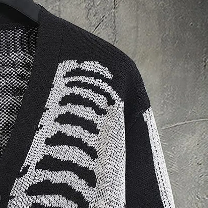 Autumn Winter Knit Sweater Coat 2023 Halloween Skull Knitted Cardigan Women Loose Female V Neck Coat Long Sleeve Tops Jacket